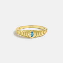 925 Sterling Silver Inlaid Zircon Ring Gold Rings