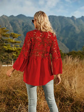 Spliced Lace Buttoned Blouse Woman Blouses