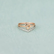Knotted Heart Shape Inlaid Zircon Ring Rings