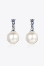Moissanite Pearl Drop Earrings Silver One Size Earrings