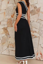 Cutout Contrast Trim Single Shoulder Dress Maxi Dresses