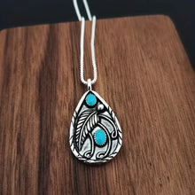 Alloy Artificial Turquoise Teardrop Pendant Necklace Fashion Jewelry