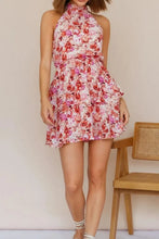 Floral Halter Neck Mini Dress Casual Dresses