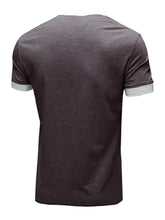 Men's Contrast Trim Henley Top Mens Tops