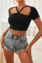 Cutout Short Sleeve Cropped Top Tanks & Camis