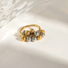 2-Piece Two-Tone Bubble Cluster Ring Fashion Jewelry