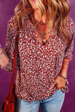 Printed Tie Neck Balloon Sleeve Blouse Woman Blouses