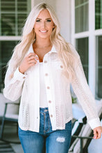 Button Down Collared Neck Jacket White Woman Outerwear