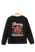 Jack-O'-Lantern Round Neck Long Sleeve Sweatshirt Woman Sweatshirts