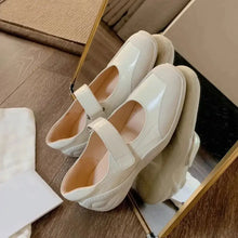 Round Toe Flats Loafers Cream Woman Loafers