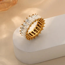 Titanium Steel Inlaid Zircon Ring Rings