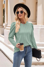 Mandy Round Neck Puff Sleeve Blouse Woman Blouses