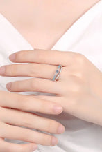 Moissanite Cutout Rhodium-Plated Ring Rings