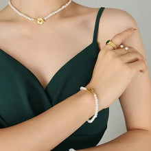 Titanium Steel Pearl Flower Bracelet Bracelets