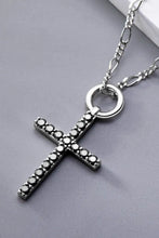 Moissanite Cross Pendant Platinum-Plated Necklace Necklaces