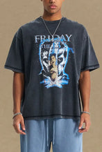 Men's Graphic Round Neck Half Sleeve T-Shirt Black Mens Tops