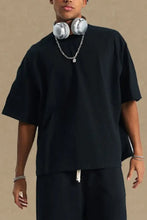 Men's Round Neck Half Sleeve T-Shirt Black Mens Tops