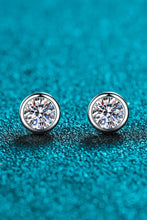 Moissanite Round-Shaped Stud Earrings Silver One Size Earrings
