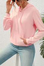 Drawstring Long Sleeve Hoodie with Pocket Woman Sweatshirts