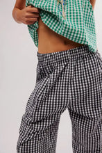 Plaid Elastic Waist Pants Woman Pants