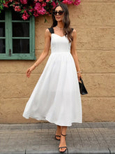 Sweetheart Neck Wide Strap Midi Dress Casual Dresses