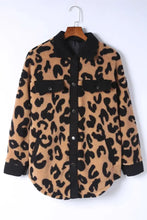 Leopard Button Up Long Sleeve Jacket Woman Outerwear
