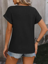 Mandy Cable-Knit Round Neck Short Sleeve T-Shirt Woman T Shirts