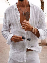 Men's Full Size Button Up Long Sleeve Shirt Plus Size White Mens Tops