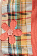 Slit Plaid Round Neck Long Sleeve Sweatshirt Woman Sweatshirts