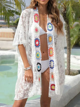 Crochet Open Front Cover-Up Swimwear Cover-Ups