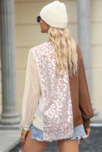 Leopard Round Neck Long Sleeve Blouse Woman Blouses