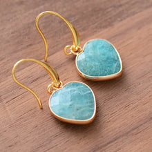 Natural Stone Heart Drop Earrings Earrings