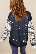 Leopard Round Neck Long Sleeve Sweatshirt Woman Sweatshirts