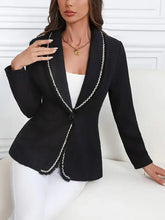 Single-Breasted Lapel Collar Blazer Woman Outerwear