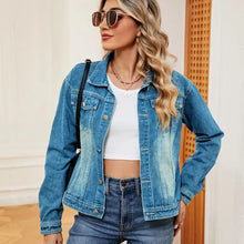 Washed Denim Jacket Light Woman Outerwear