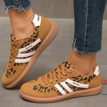 Leopard Round Toe Lace Up Sneakers Woman Sneakers