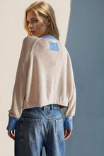 Double Take Contrast Button Up Long Sleeve Cardigan Woman Outerwear