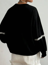 Letter Graphic Round Neck Long Sleeve Sweatshirt Woman Sweatshirts