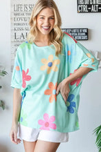 HOPELY Floral Waffle Oversize T-Shirt Woman T Shirts