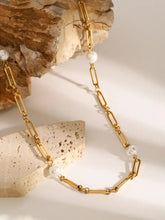 Stainless Steel Pearl Chain Necklace Fashion Jewelry