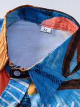 Men's Tropical Print Short Sleeve Button-Up Shirt Mens Tops