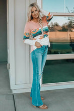 Geometric Round Neck Long Sleeve T-Shirt Woman T Shirts