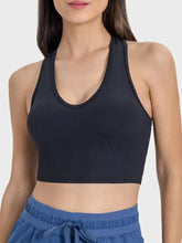 Millennia Scoop Neck Wide Strap Active Tank Black Woman Activewear