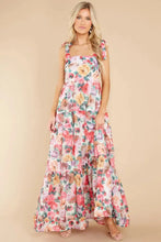 Floral Square Neck Wide Strap Maxi Dress Multicolor Woman Maxi Dress