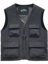 Men's Full Size Zip Up Vest Plus Size Dark Gray Mens Tops