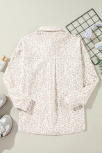 Leopard Collared Neck Dropped Shoulder Jacket Woman Outerwear