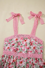 Floral Lace Tied Strap Square Neck Dress with Pockets Woman Casual Dress