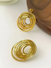 18K Gold-Plated Stainless Steel Spiral Earrings Earrings