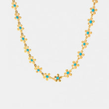 Titanium Steel Drip Oil Flower Necklace Gold One Size Necklaces