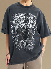 Men's Graphic Round Neck Half Sleeve T-Shirt Black Mens Tops